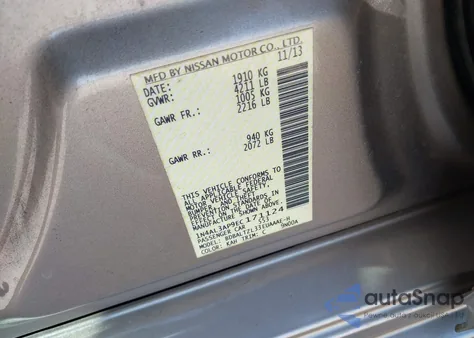 2014 Nissan Altima 2.5 Sv z USA, uszkodzony, nr VIN 1N4AL3AP9EC171124